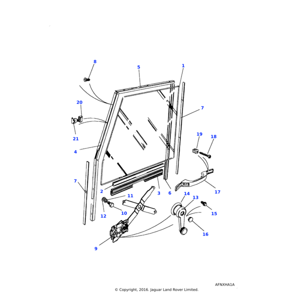 Land Rover Glazing rubber lift channel