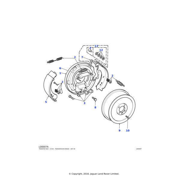 Land Rover Kit-transmission brake shoe retention