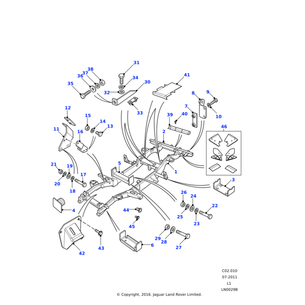 Land Rover Crossmember assembly-chassis frame