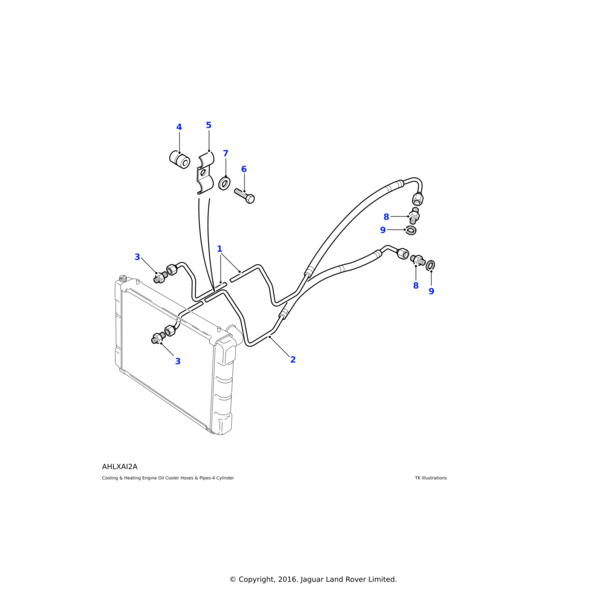 Land Rover Pipe-oil cooler to engine