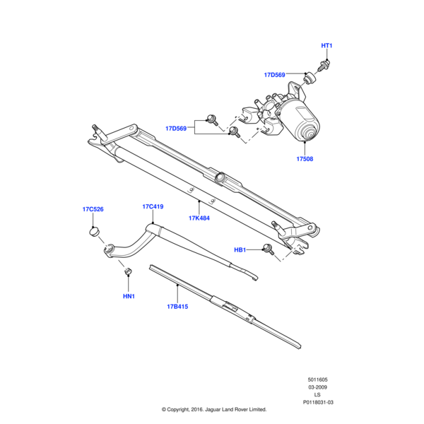 Land Rover Nut-windscreen wiper special