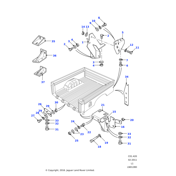 Land Rover Bracket-chassis frame body mounting