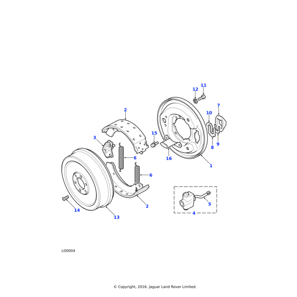 37H4558L - Land Rover Adjuster assembly-transfer box brake shoe