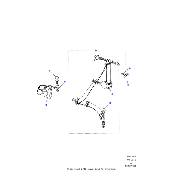 Land Rover Plate-rear seat belt male anchor