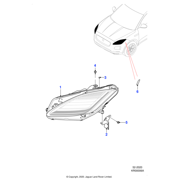 J9C20688 - Jaguar Headlamp