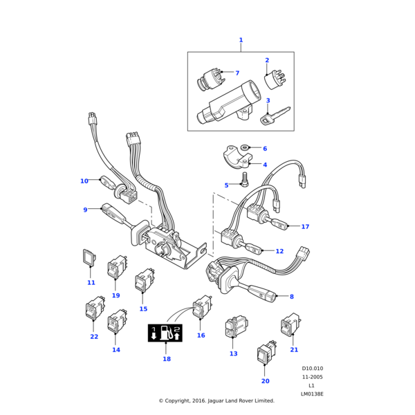 Land Rover Switch-wash/wipe windscreen