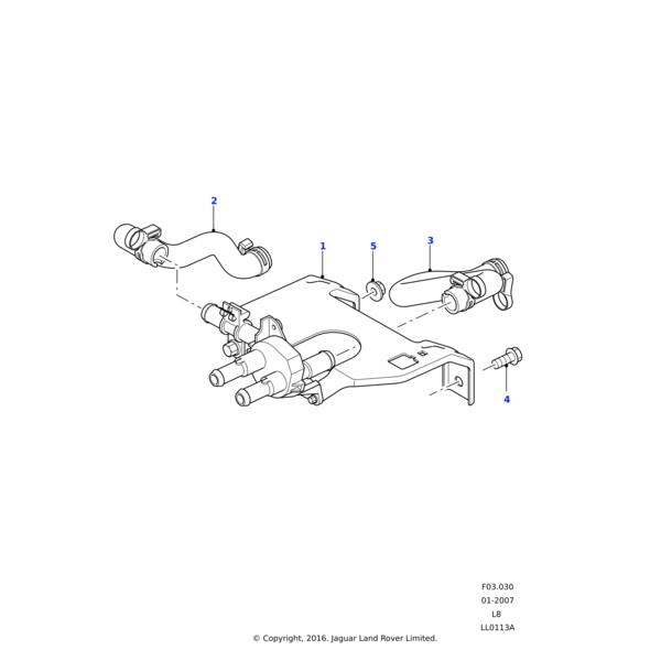 Land Rover Hose - Outlet