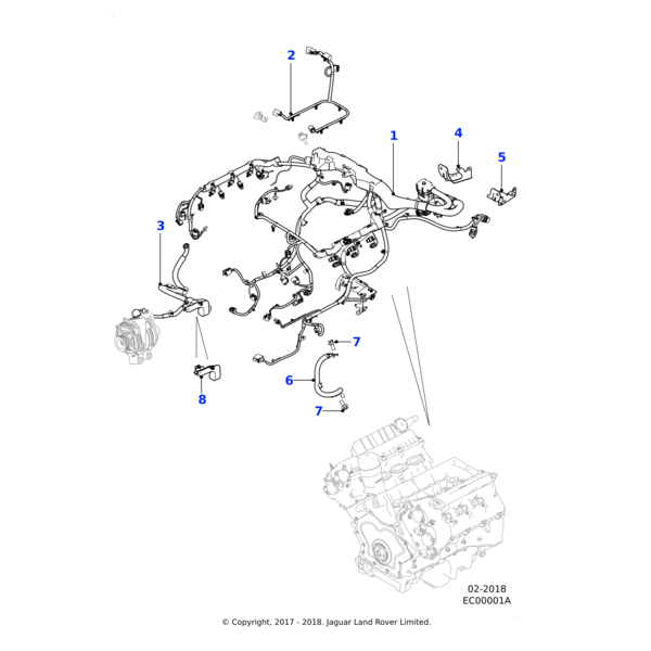 T4N9415 - Jaguar Alternator cable