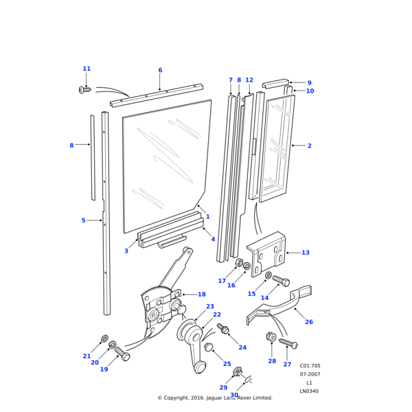 Land Rover Channel-rear door glass guide