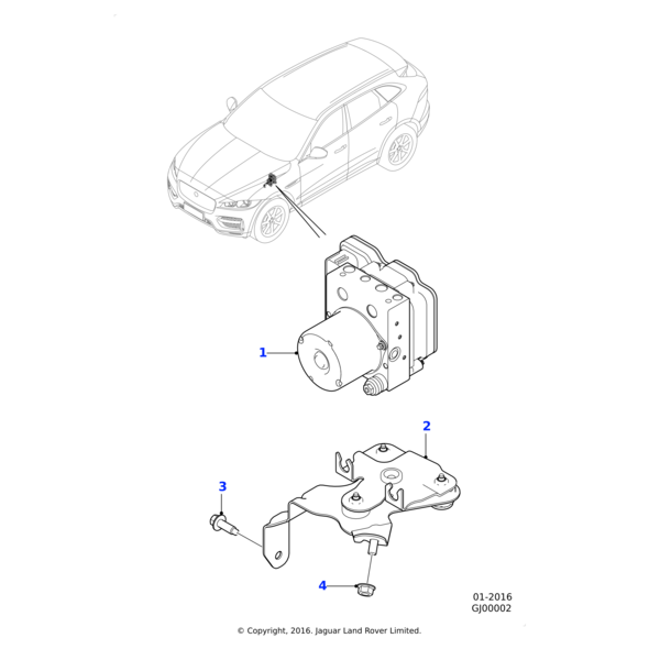 T4A37861 - Jaguar Anti lock brake modulator