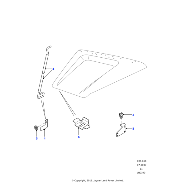 Land Rover Bracket-bonnet stay