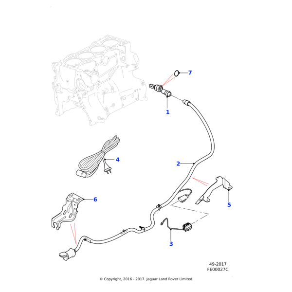 T4N6009 - Jaguar Block heater harness