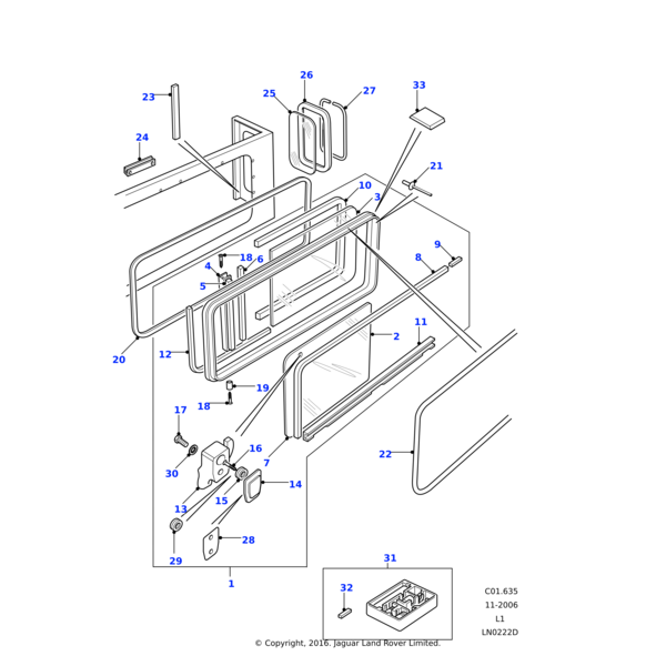 Land Rover Glazing rubber