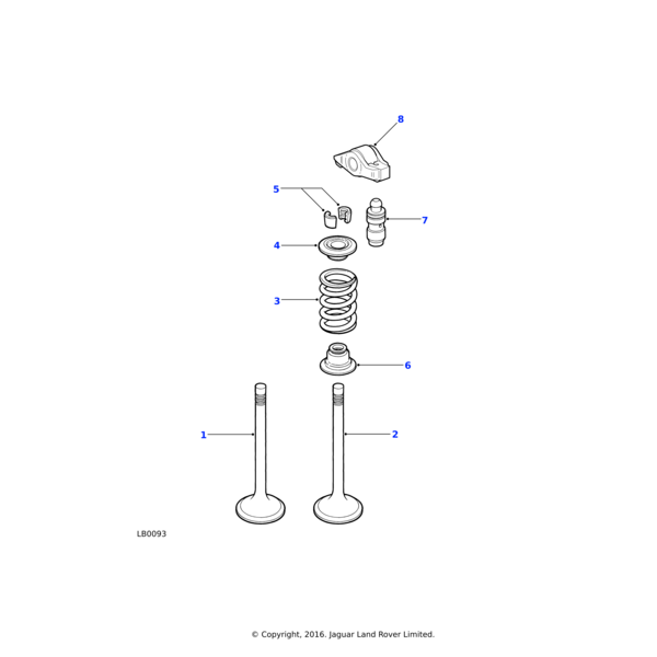 Land Rover Spring-cylinder head valve