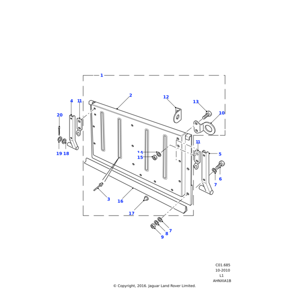 Land Rover Hinge assembly-load/tail door