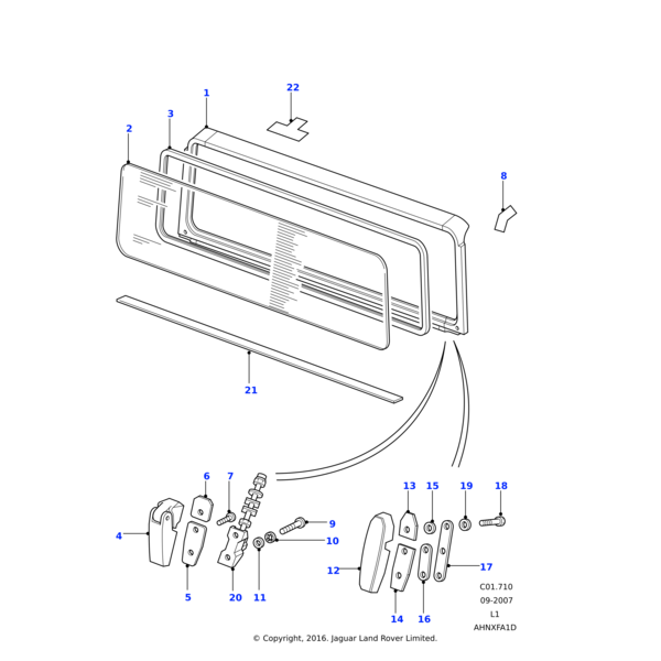 Land Rover Gasket-quarterlight glass hinge