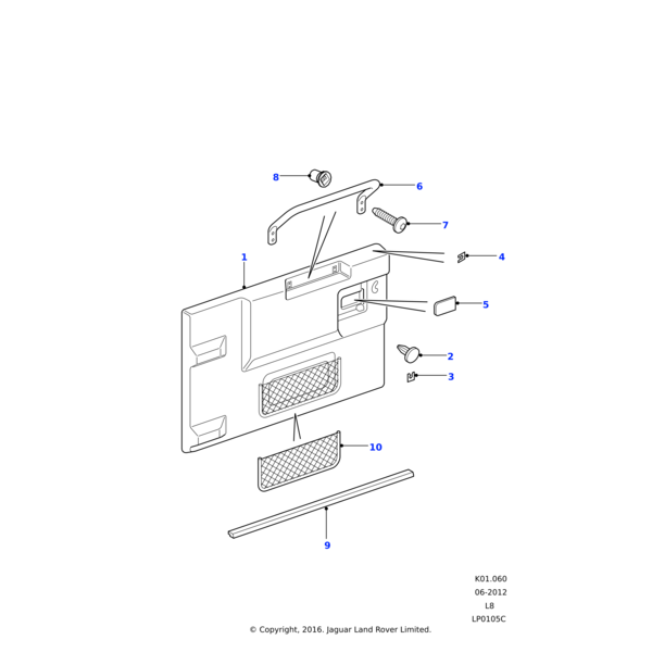 Land Rover Casing assembly-tail door