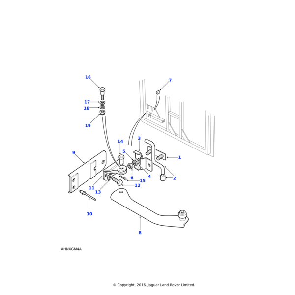 Land Rover Torsion bar & collar-rear end door