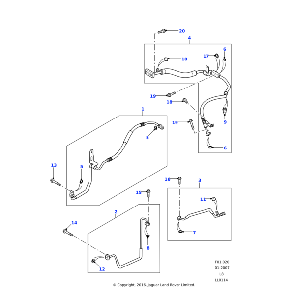 Land Rover Pipe-evaporator/compressor air conditioning