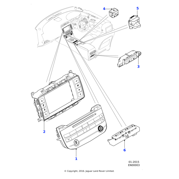 T4N8214 - Jaguar Air conditioning control panel