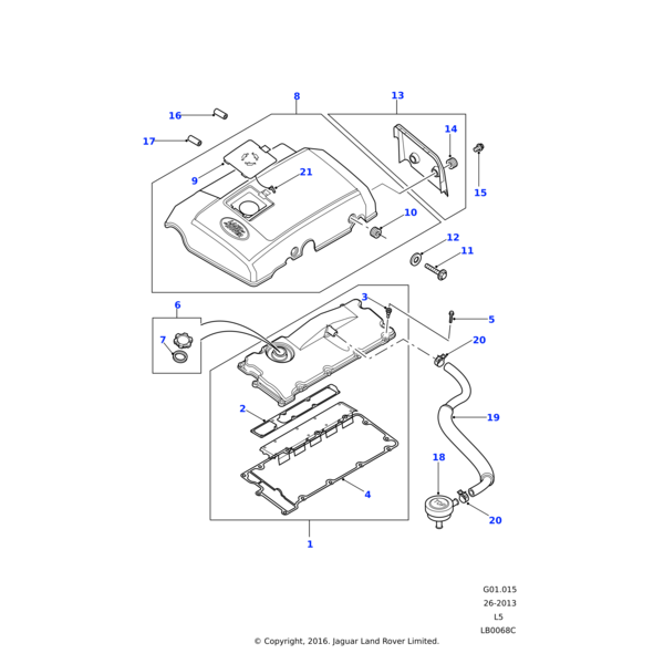 Land Rover Hose-camshaft cover/breather valve breather