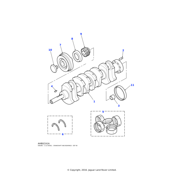 Land Rover Set-crankshaft bearings
