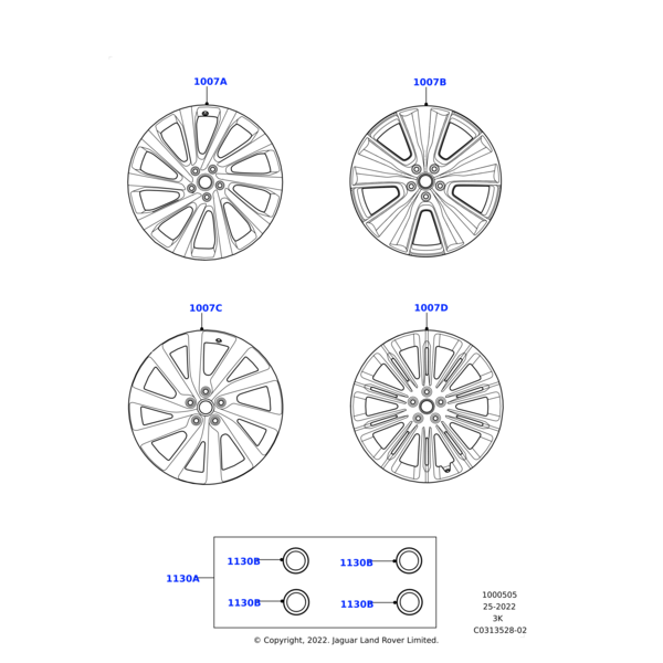LR153246 - Land Rover 23" Style 1075, 10 Split-Spoke Gloss Black 'Crescendo'