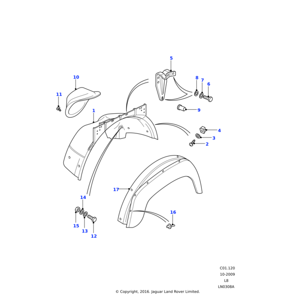 Land Rover Bracket-fender support