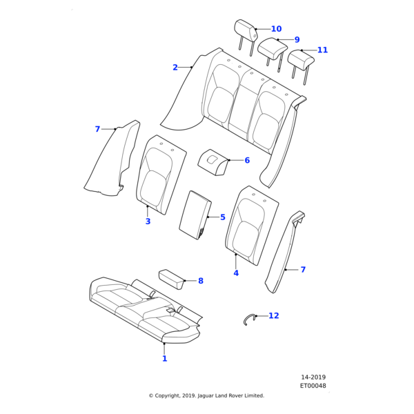 T4N25313QWX - Jaguar Squab cover