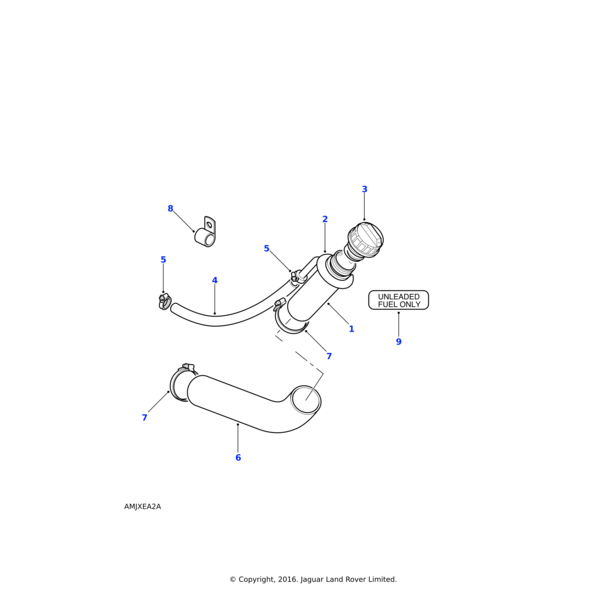 Land Rover Hose-filler fuel filler