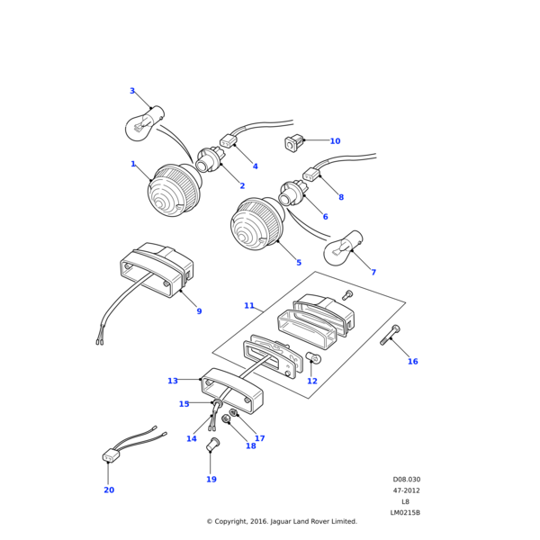 Land Rover Lens & body-rear indicator
