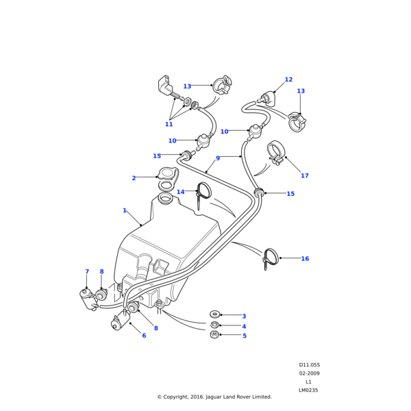 Land Rover Pump assembly-backlight wash