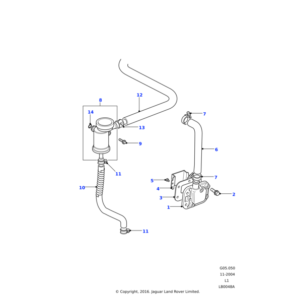 Land Rover Hose-oil separator drain