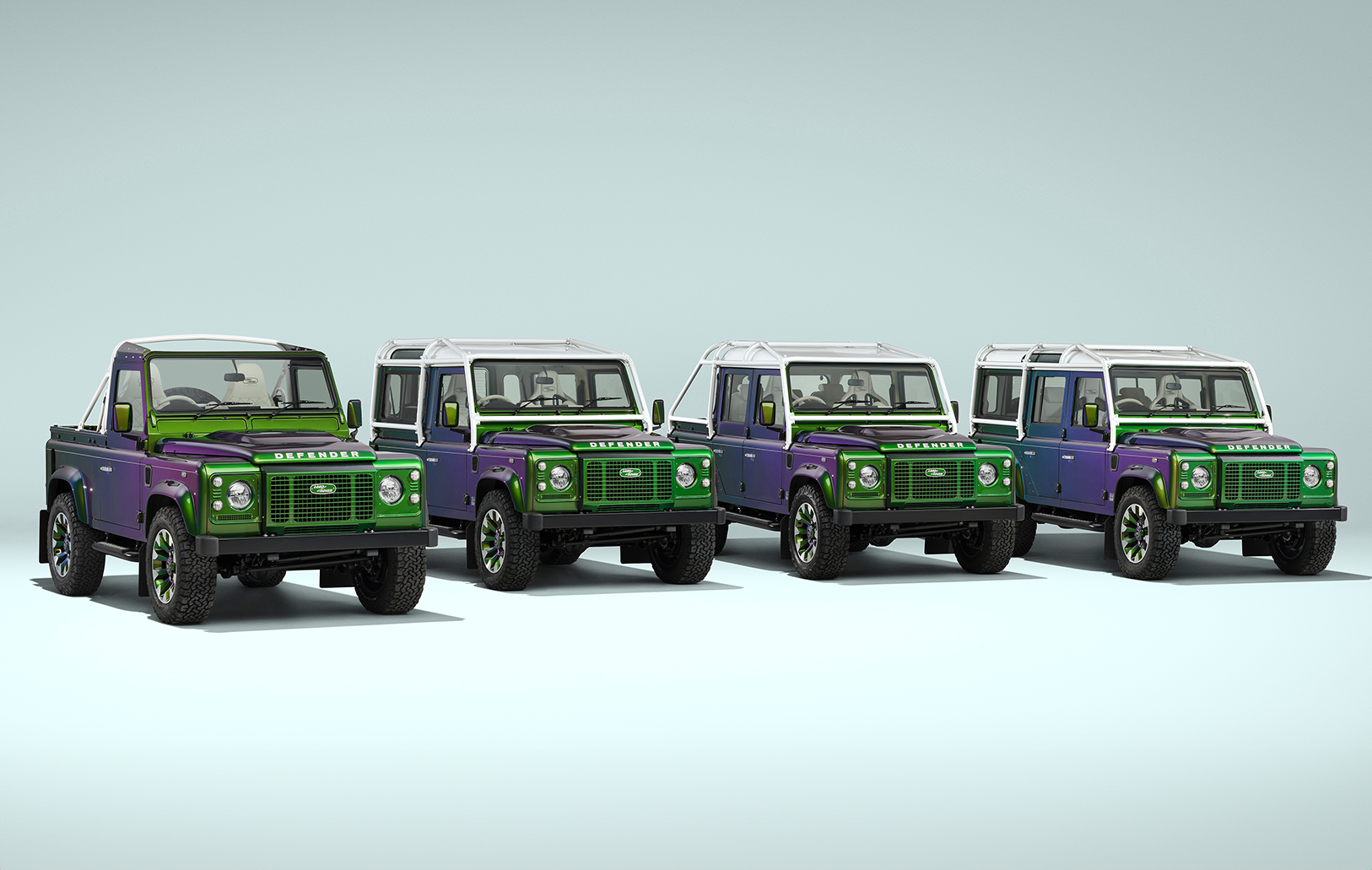 Soft Top Classic Defender on sandy ground.
