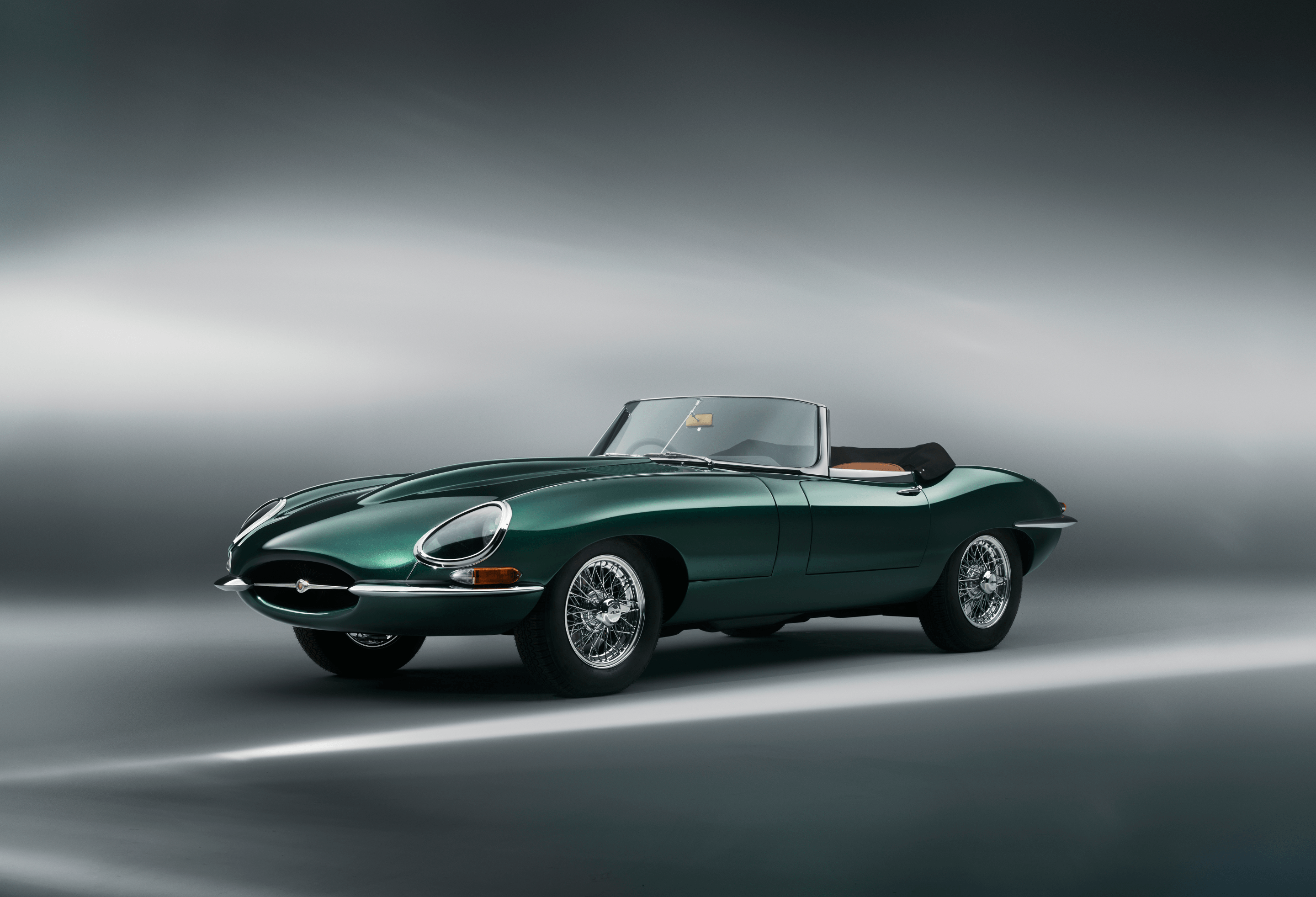 Dark green Jaguar E-Type convertible from the 60th collection.