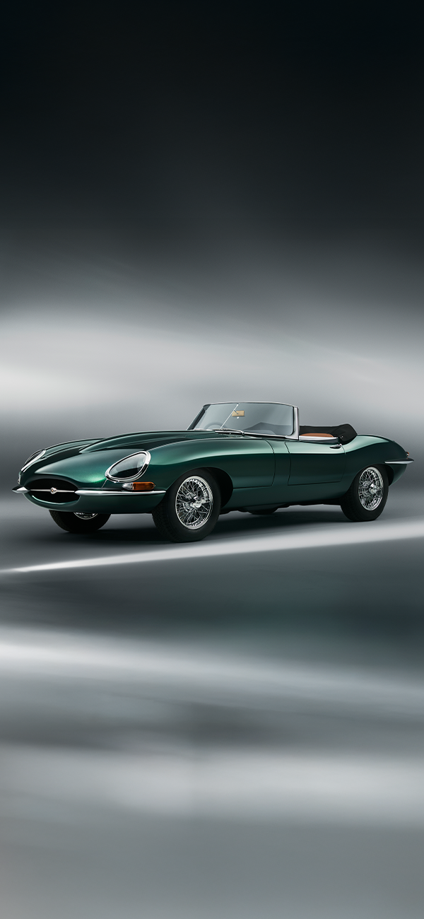 Dark green Jaguar E-Type convertible from the 60th collection.